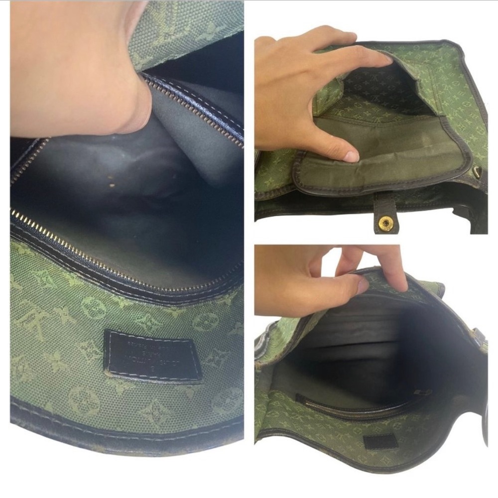 Louis Vuitton Green Monogram Canvas Shoulder Crossbody Bag with Front Pocket - Picture 11 of 14